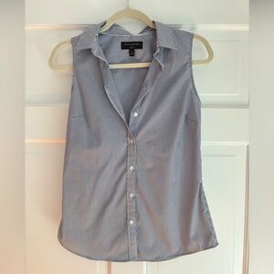 Banana Republic Factory Navy Pinstripe Sleeveless Shirt